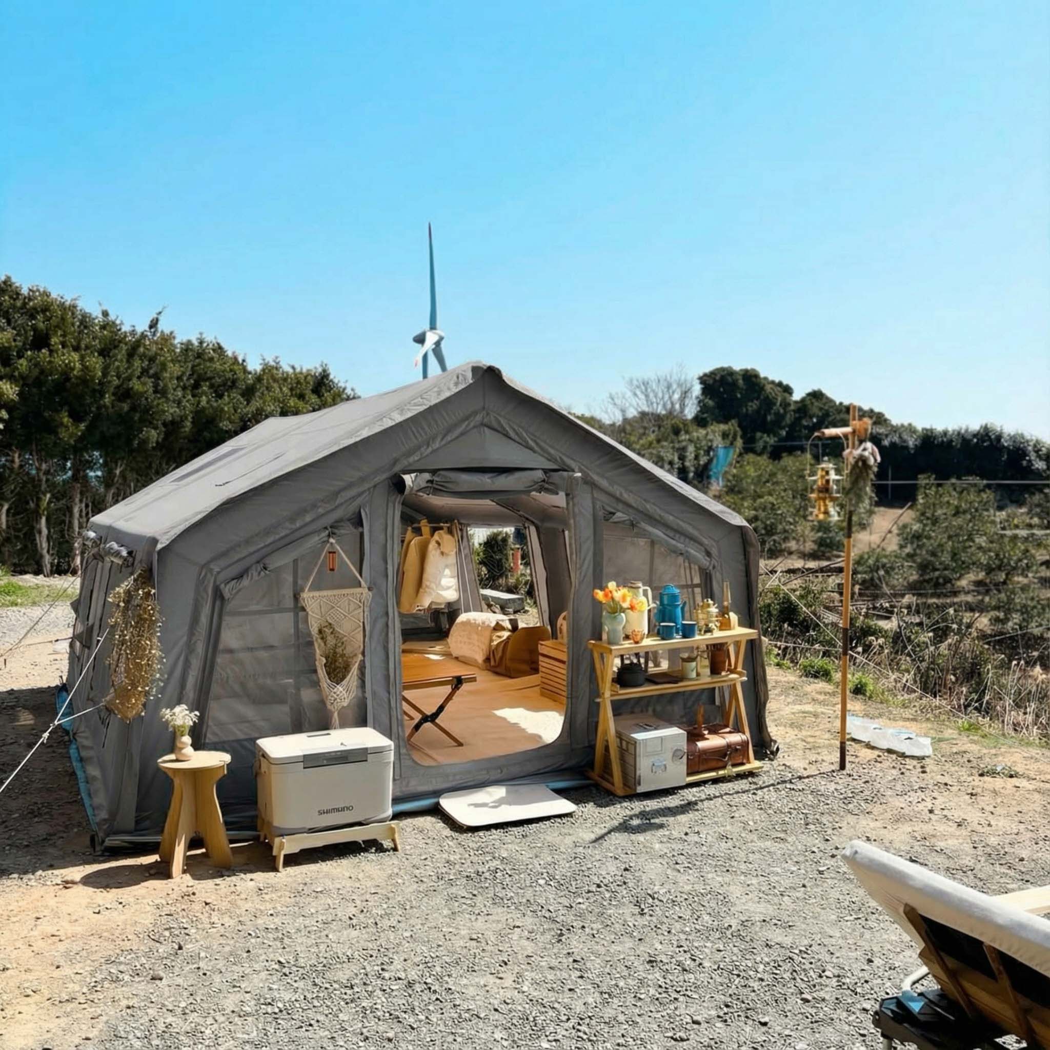 Coody 17.2 (Koala-7) Gray Inflatable Tent House for Camping (2-10 person) | Backcountry Sportsman