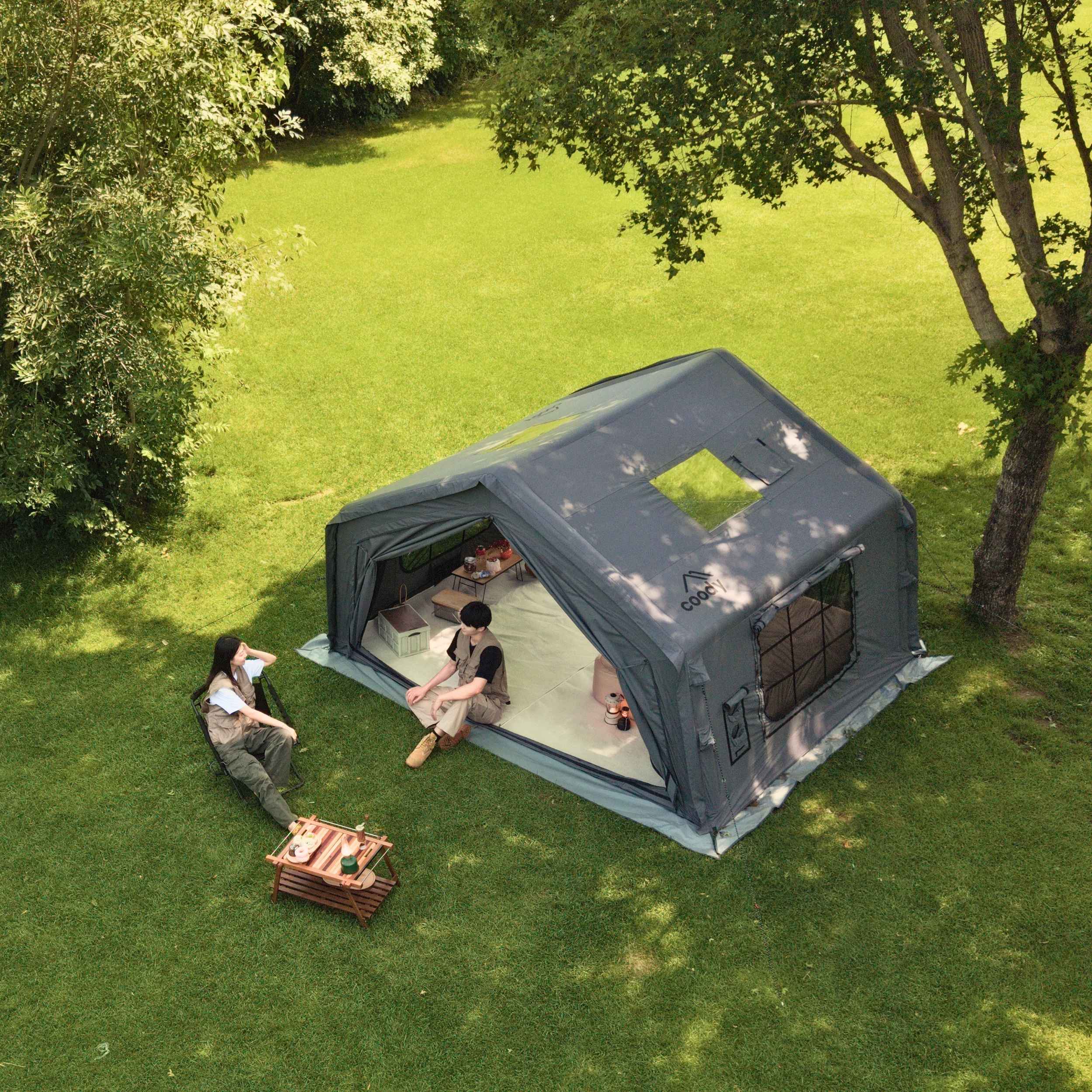 Coody 10.0 Gray Inflatable Tent House for Camping (2-4 person) | Backcountry Sportsman