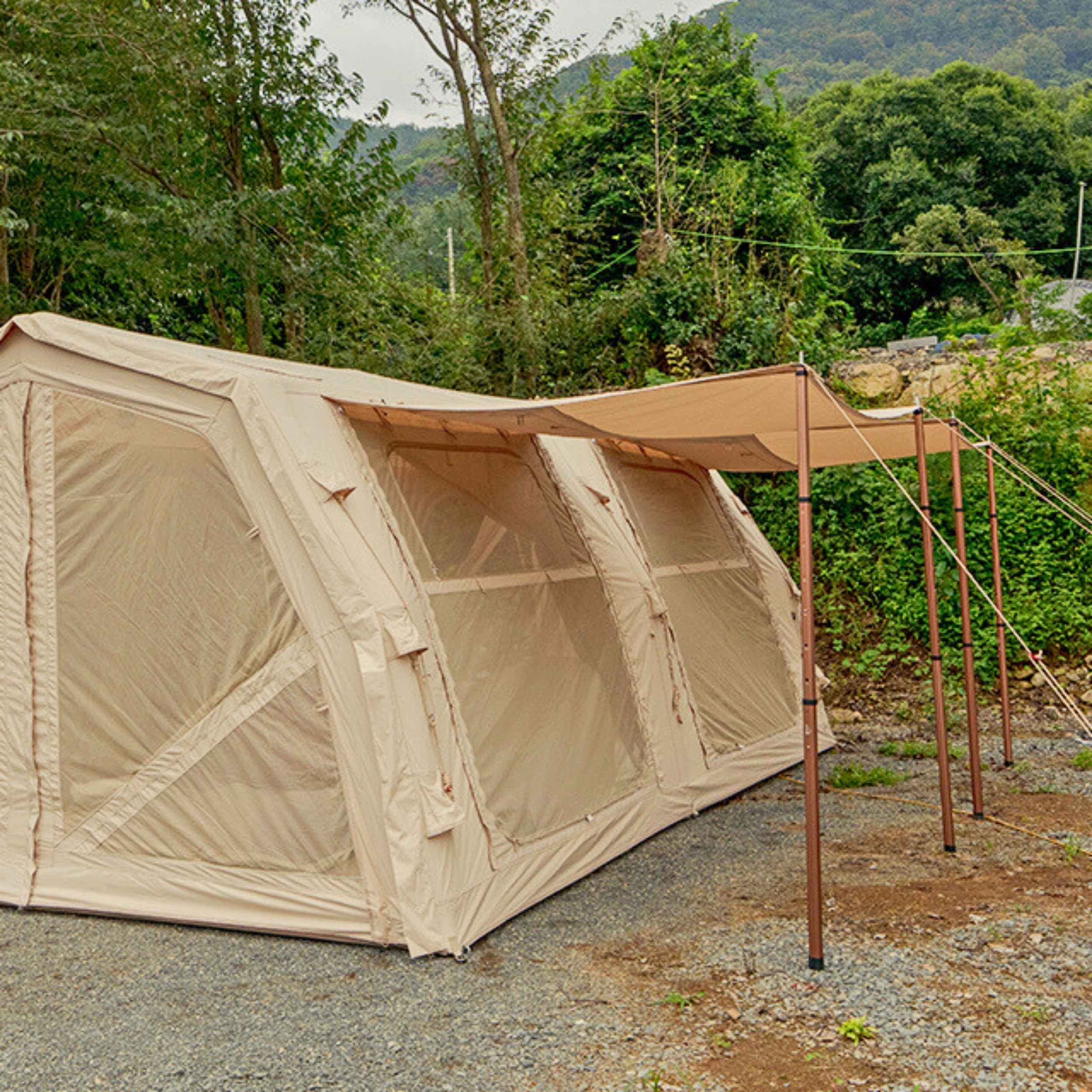 Coody Familia AirTent 17.2 Pro Beige- Inflatable Tent for Camping (2-10 Person)