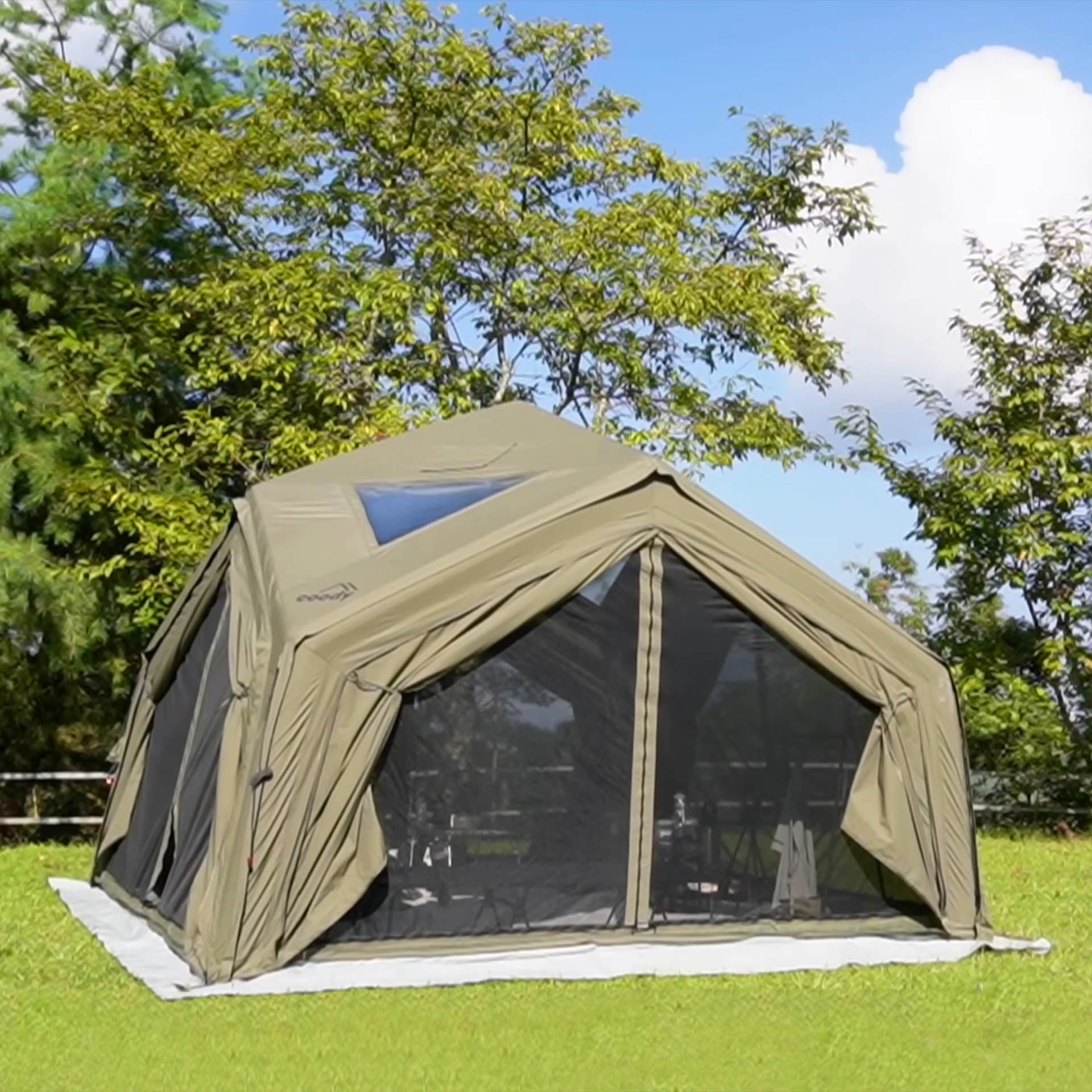 Coody Hub Forest Green (2-6 person) + Ground Sheet PVC + Carpet Coody Hub + Electric Pump