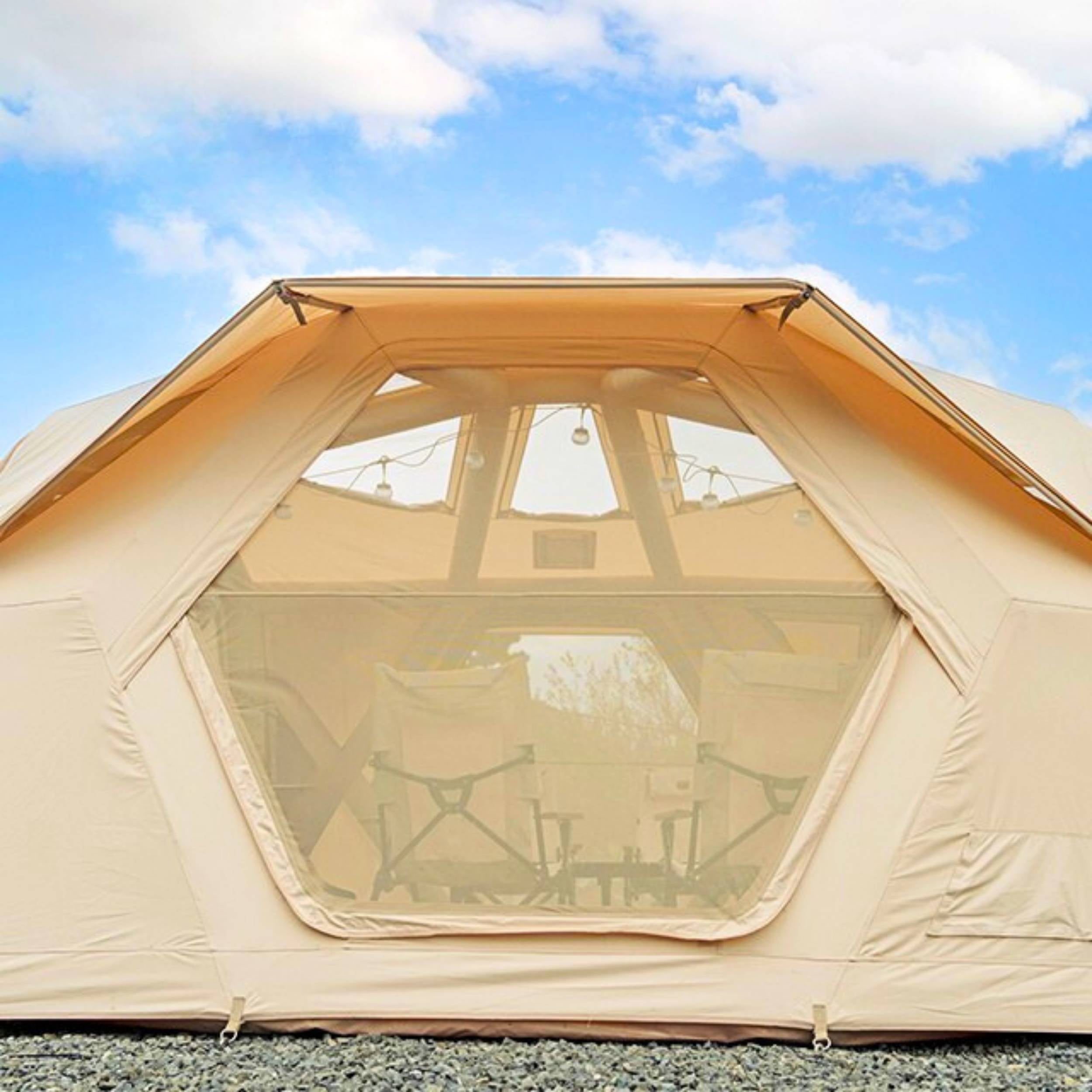 Coody Hub Pro Beige- Inflatable Tent for Camping (2-6 Person)