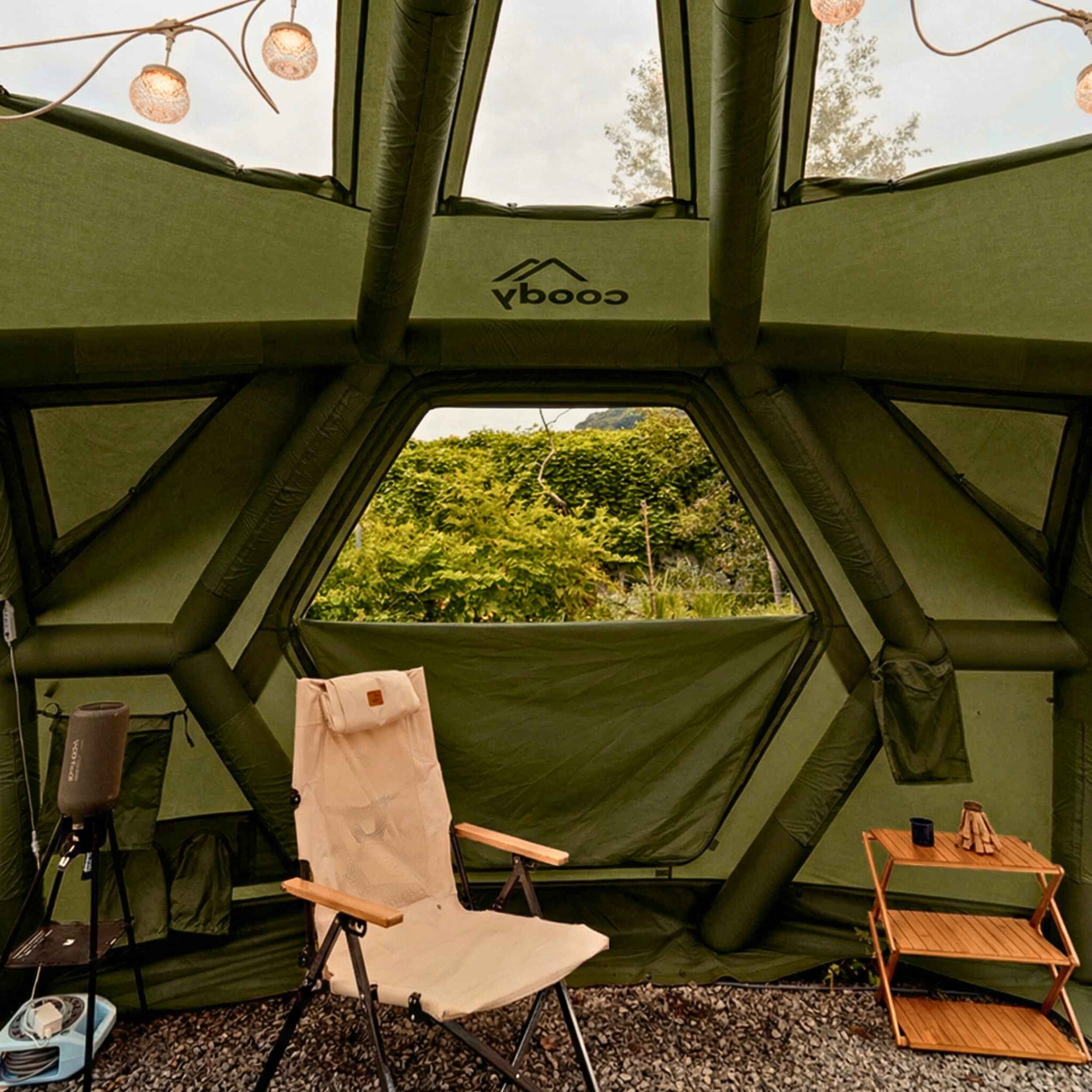 Coody Hub Pro Forest Green - Inflatable Tent for Camping (2-6 Person)