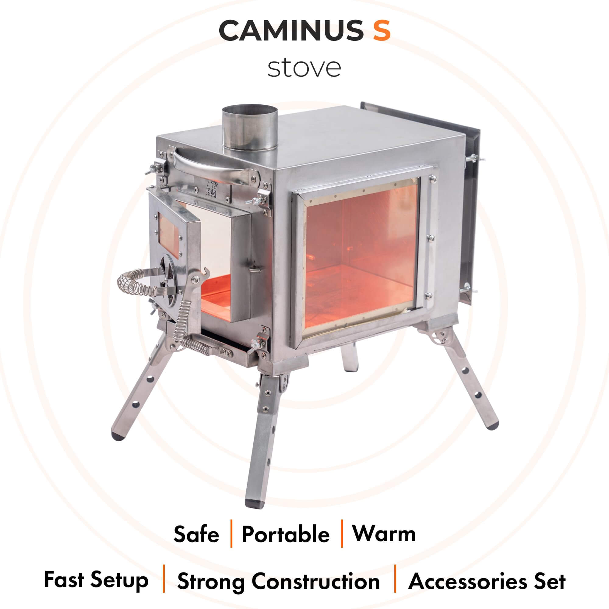 Small Wood Stove With Fire-Resistant Glass "Caminus S" | Backcountry Sportsman
