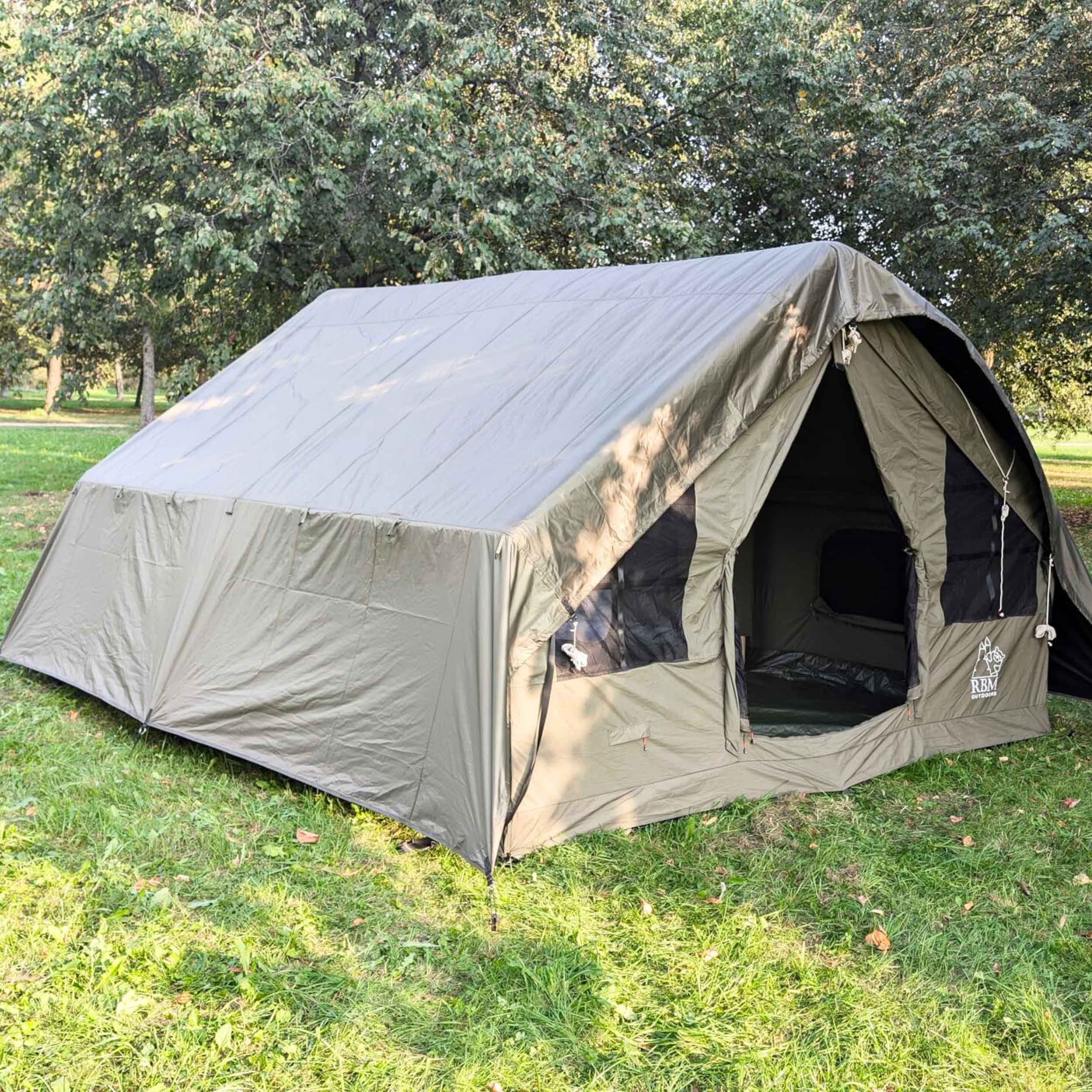 RBM Panda Large Forest Green + Stove Caminus M - Inflatable Tents for Camping with Stove | Backcountry Sportsman