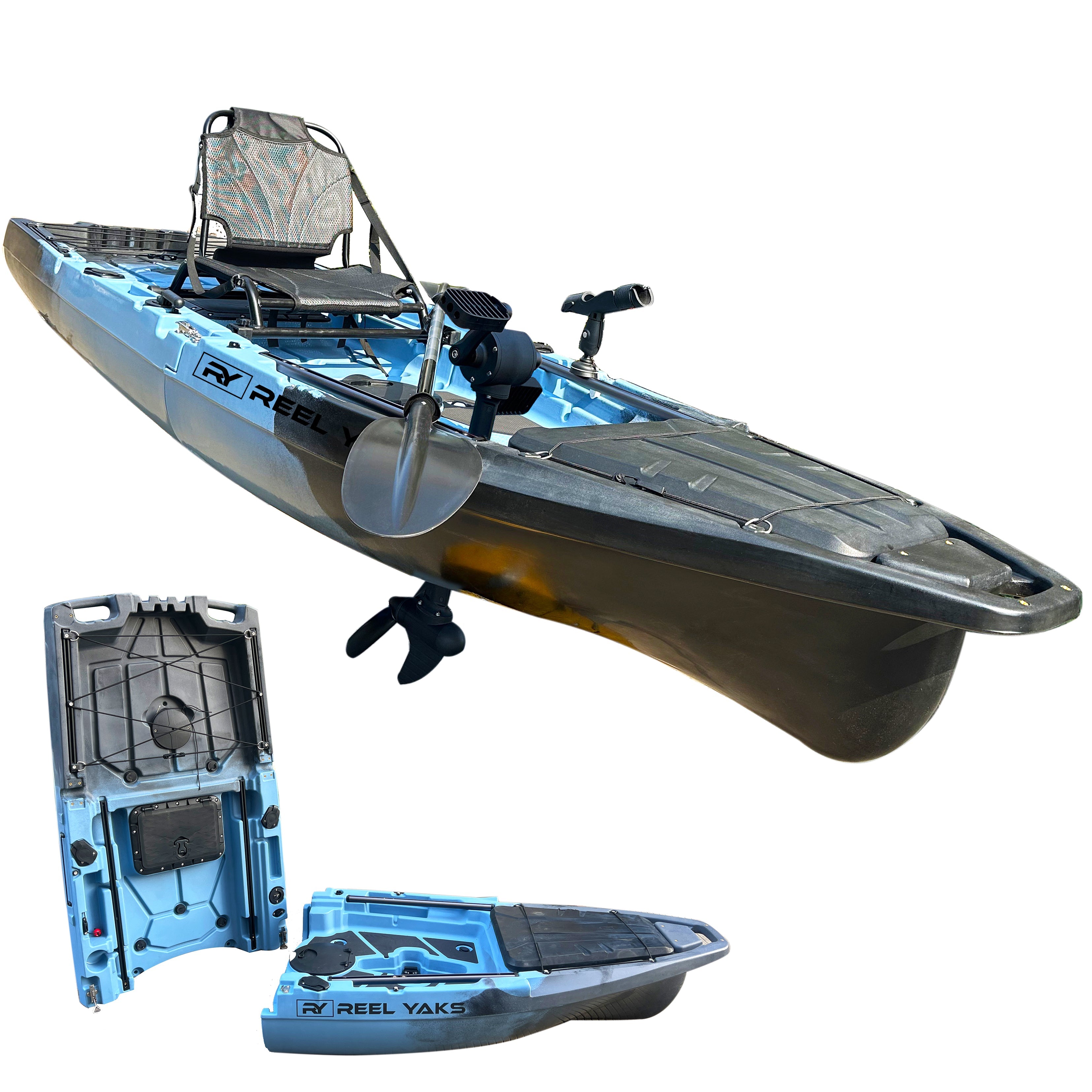 10ft Recon Modular Prop Drive Pedal Fishing Kayak | 430lbs Capacity | 2 Piece