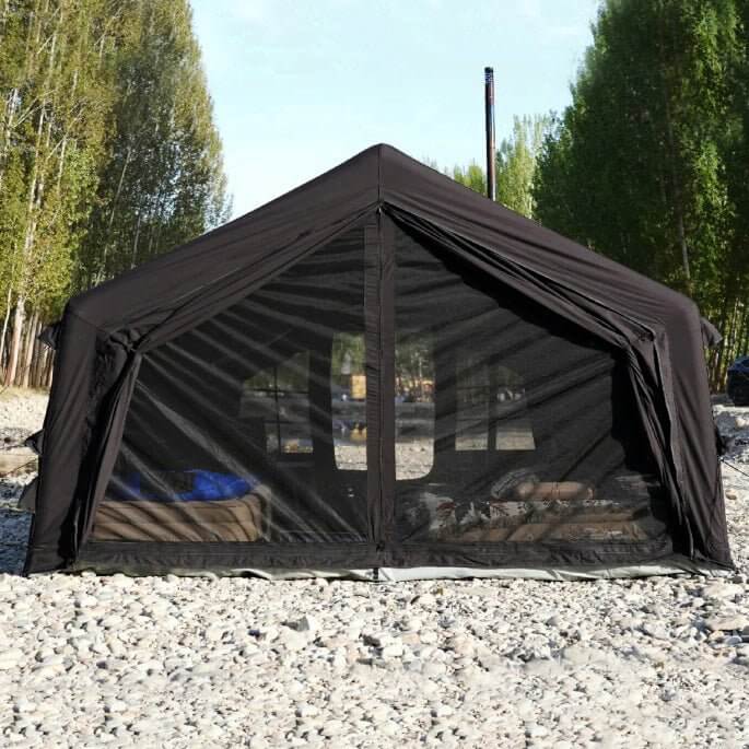 Coody 17.2 | RBM Outdoors (Koala 7) Black + Stove Caminus M - Inflatable Tents with Stove | Backcountry Sportsman