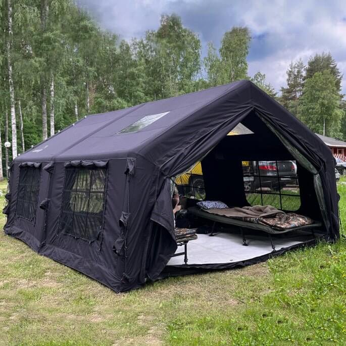 Coody 17.2 | RBM Outdoors (Koala 7) Black + Stove Caminus M - Inflatable Tents with Stove | Backcountry Sportsman