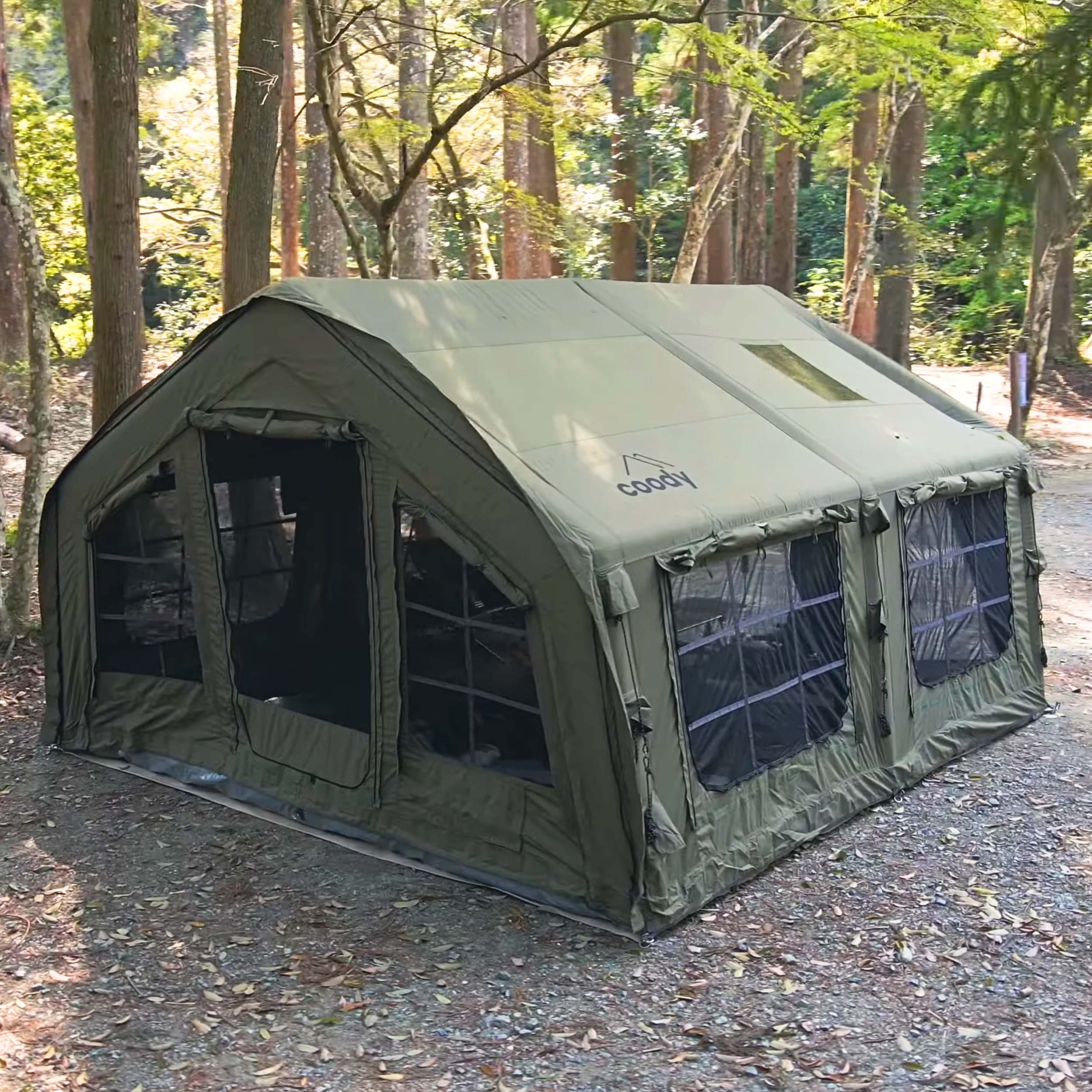 Coody 13.6 (Koala-5) Forest Green Inflatable Tent House for Camping (2-8 person)