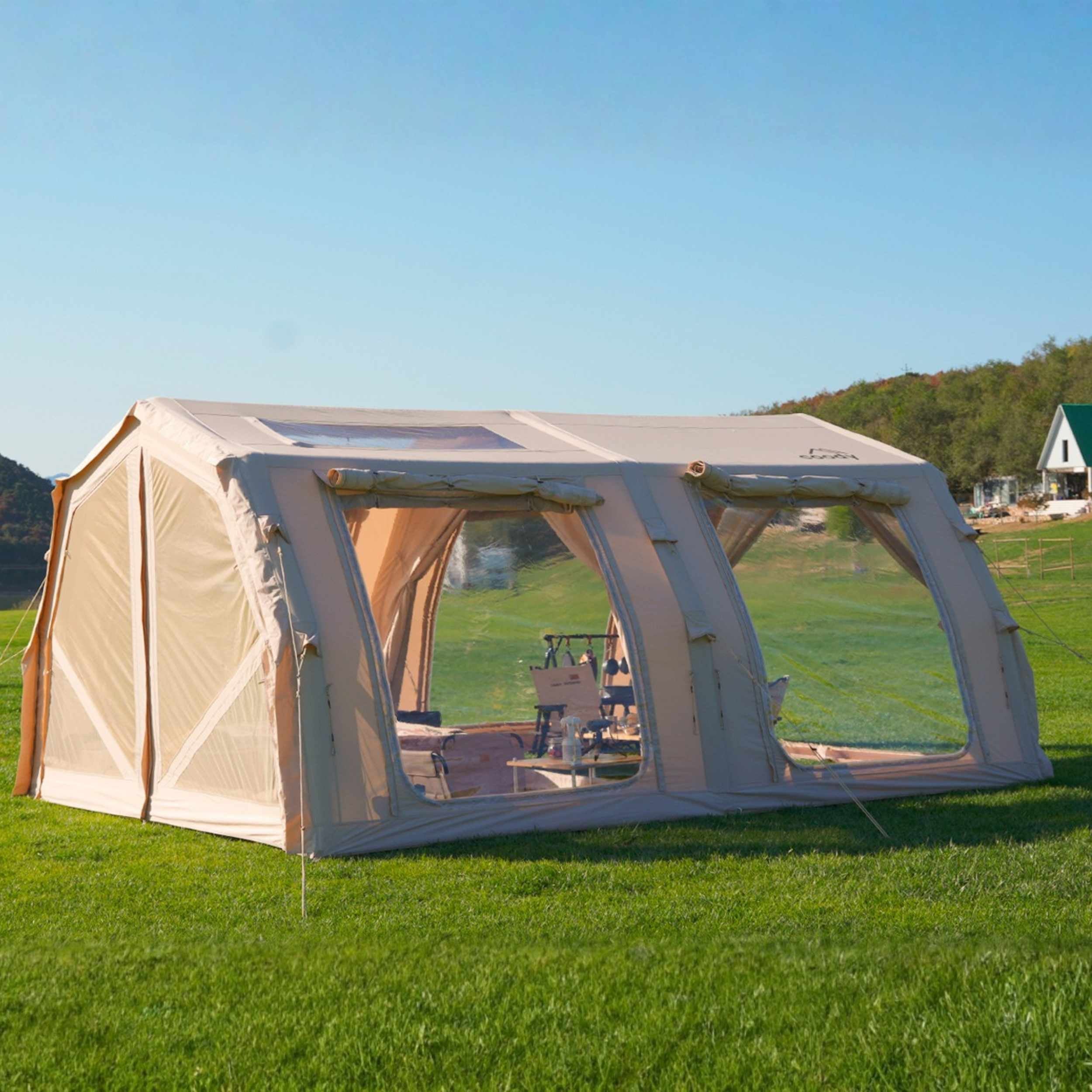 Coody Familia AirTent 17.2 Pro Beige- Inflatable Tent for Camping (2-10 Person)