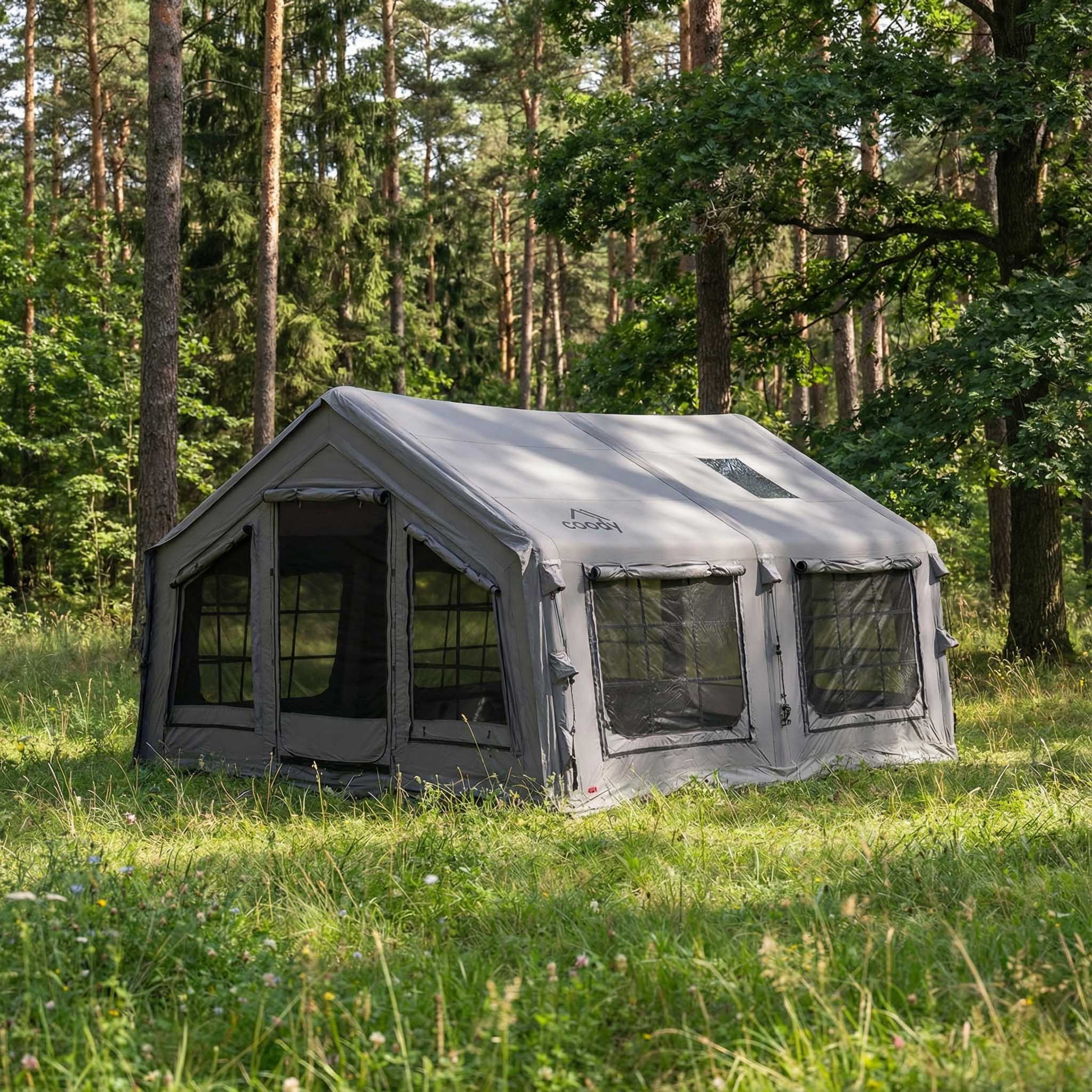 Coody 13.6 (Koala-5) Gray Inflatable Tent House for Camping (2-8 person) | Backcountry Sportsman