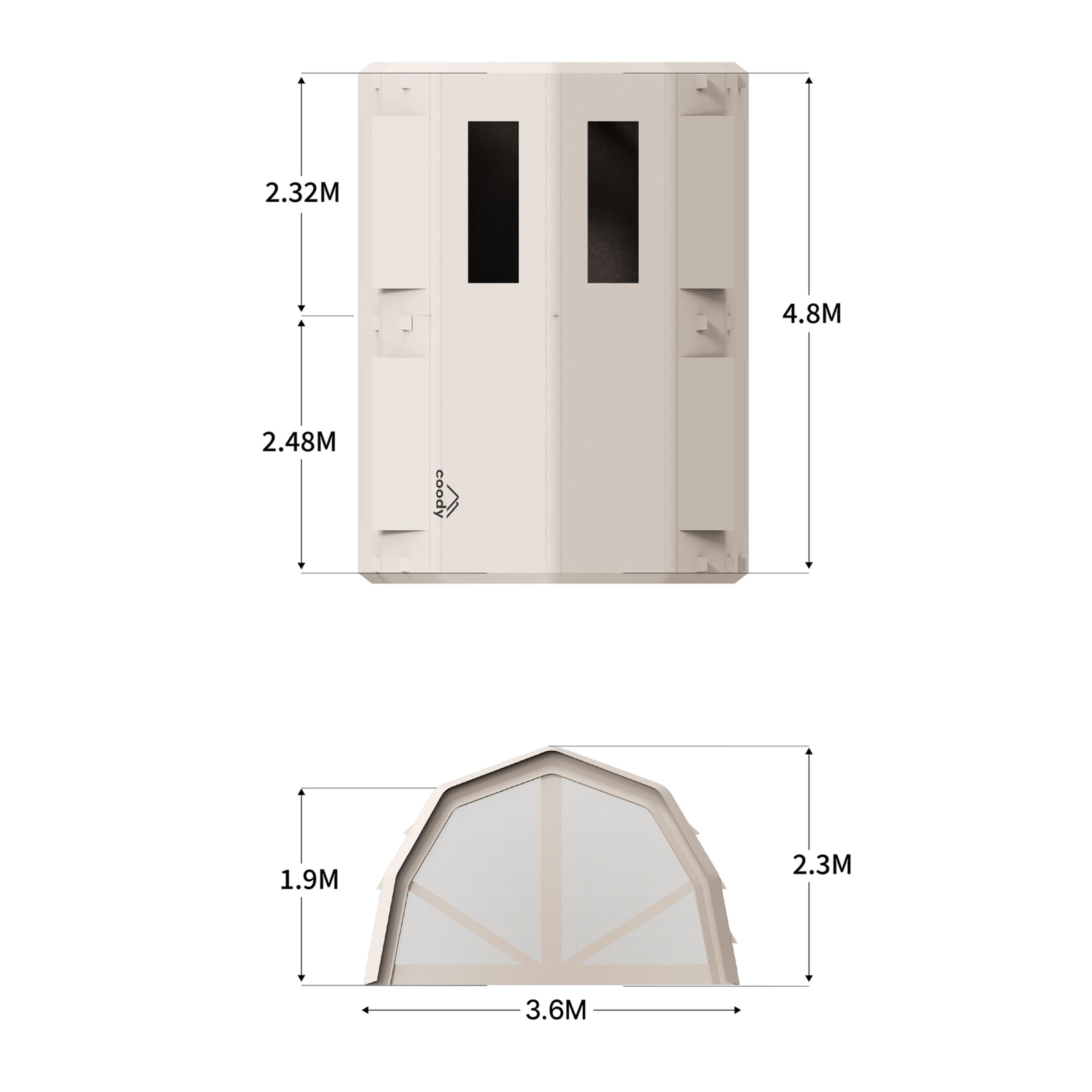 Coody Familia AirTent 17.2 Pro Forest Green- Inflatable Tent for Camping (2-10 Person)