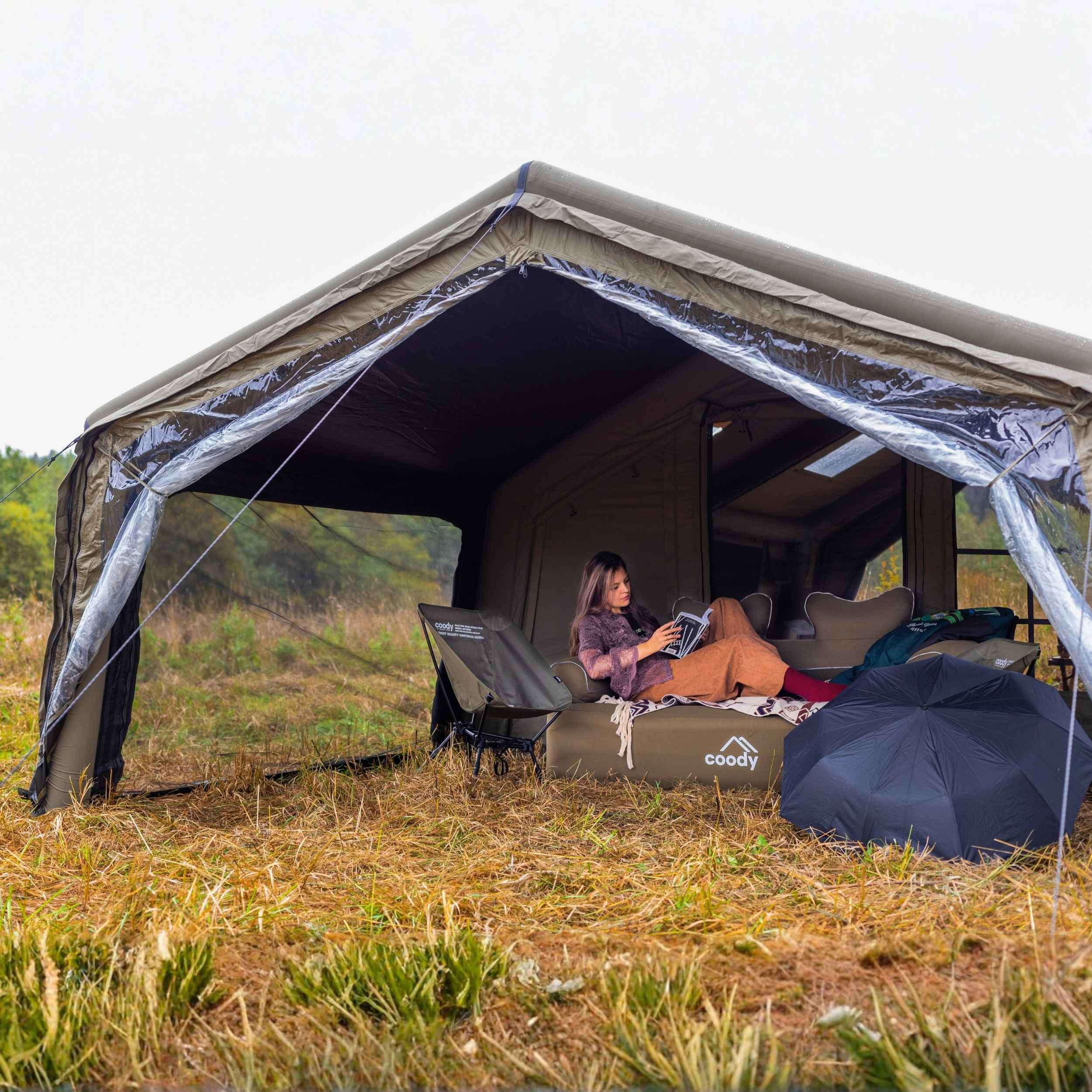 Coody AirTarp Forest Green - Inflatable Canopy for Tent 17.2, 13.6, Hub, 10.0