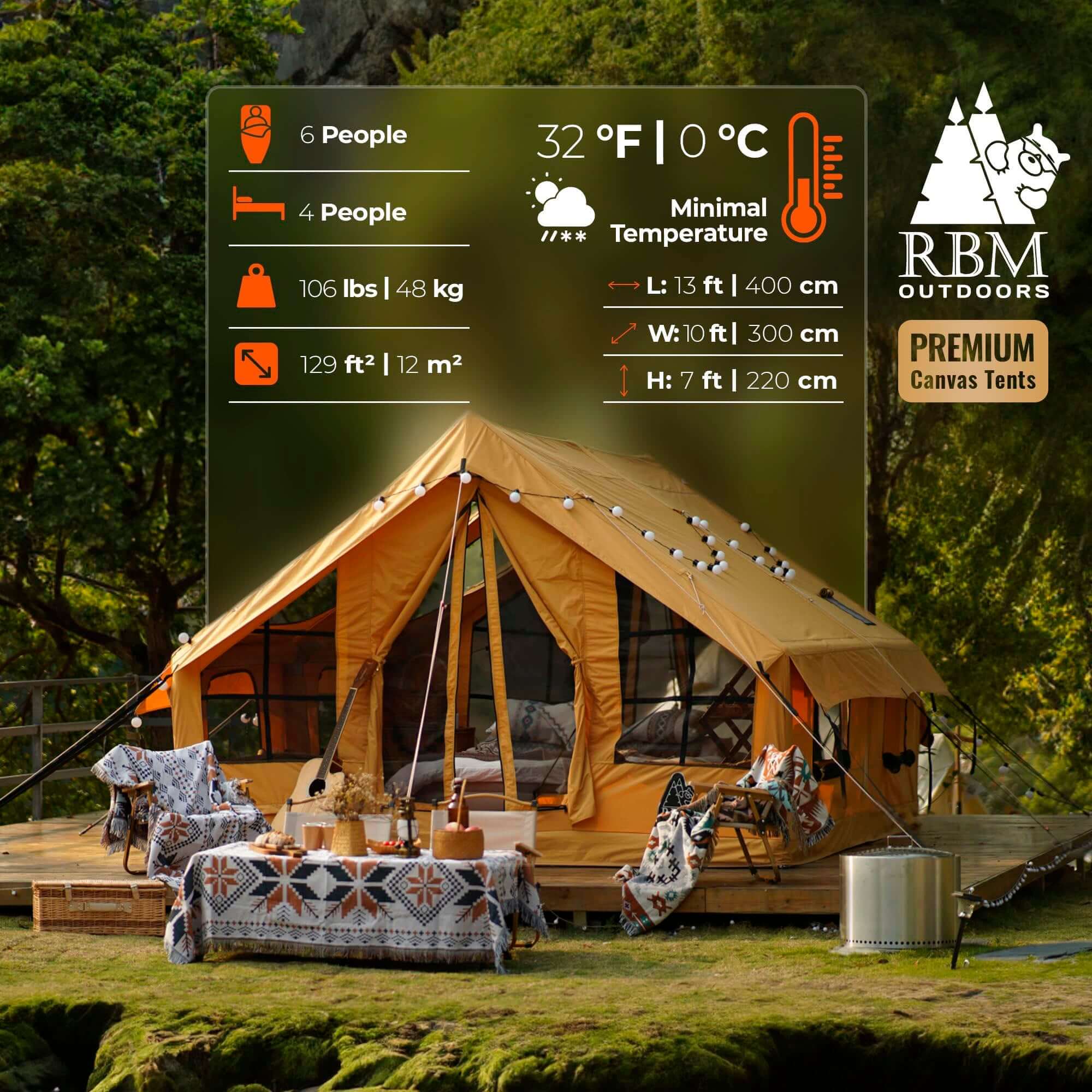 RBM Outdoors Panda Large - Inflatable tent for 2-6 person (Sunny Beige)