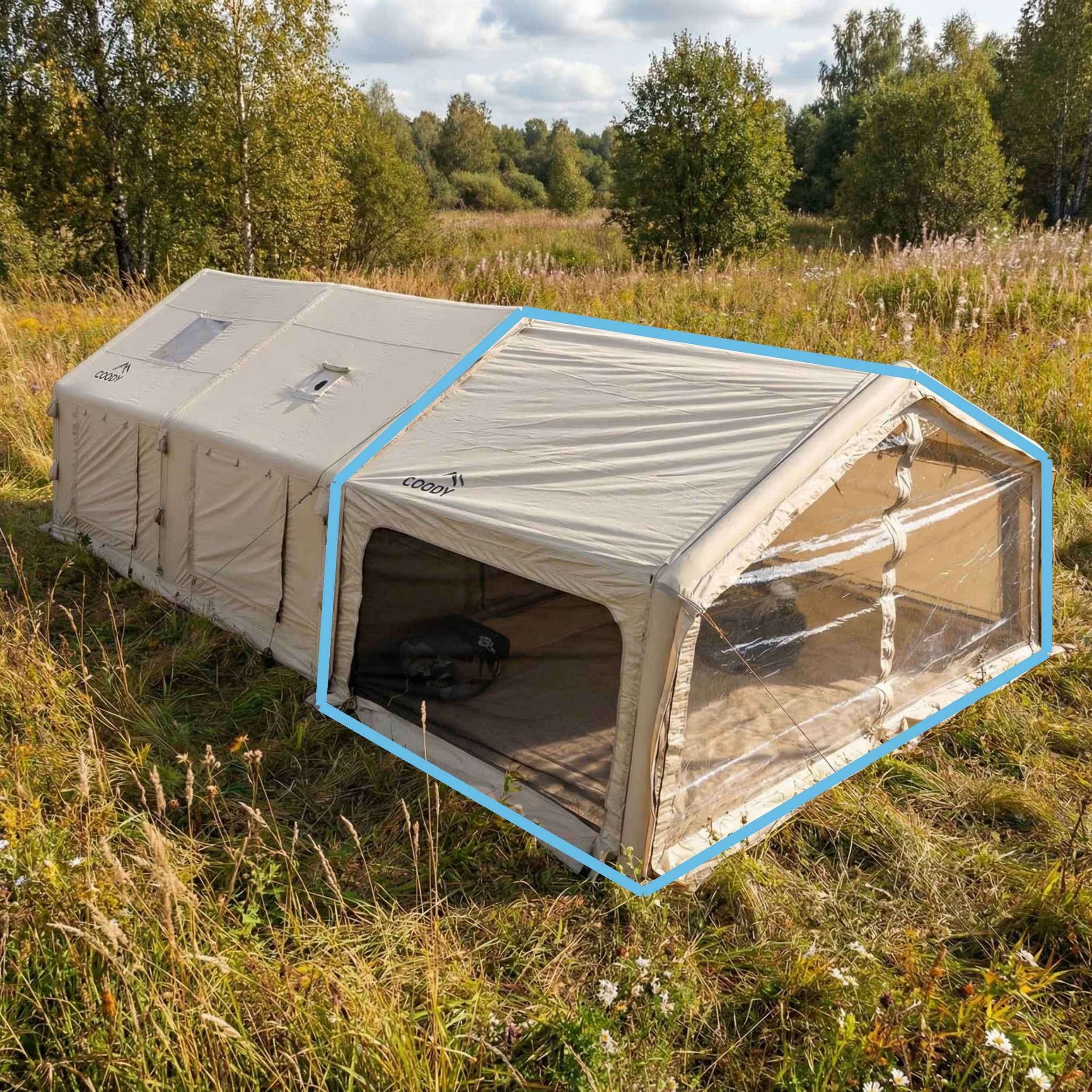 Coody AirTarp Beige - Inflatable Canopy for Tent 17.2, 13.6, Hub, 10.0