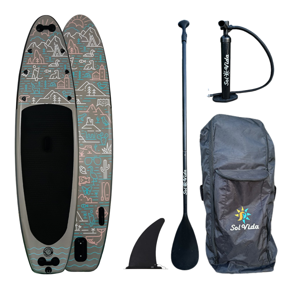 VidaGlide Oasis Pack: 10' 6'' Inflatable Paddle Board + Paddle, Pump, Detachable Fin, & Carrying Case | Backcountry Sportsman