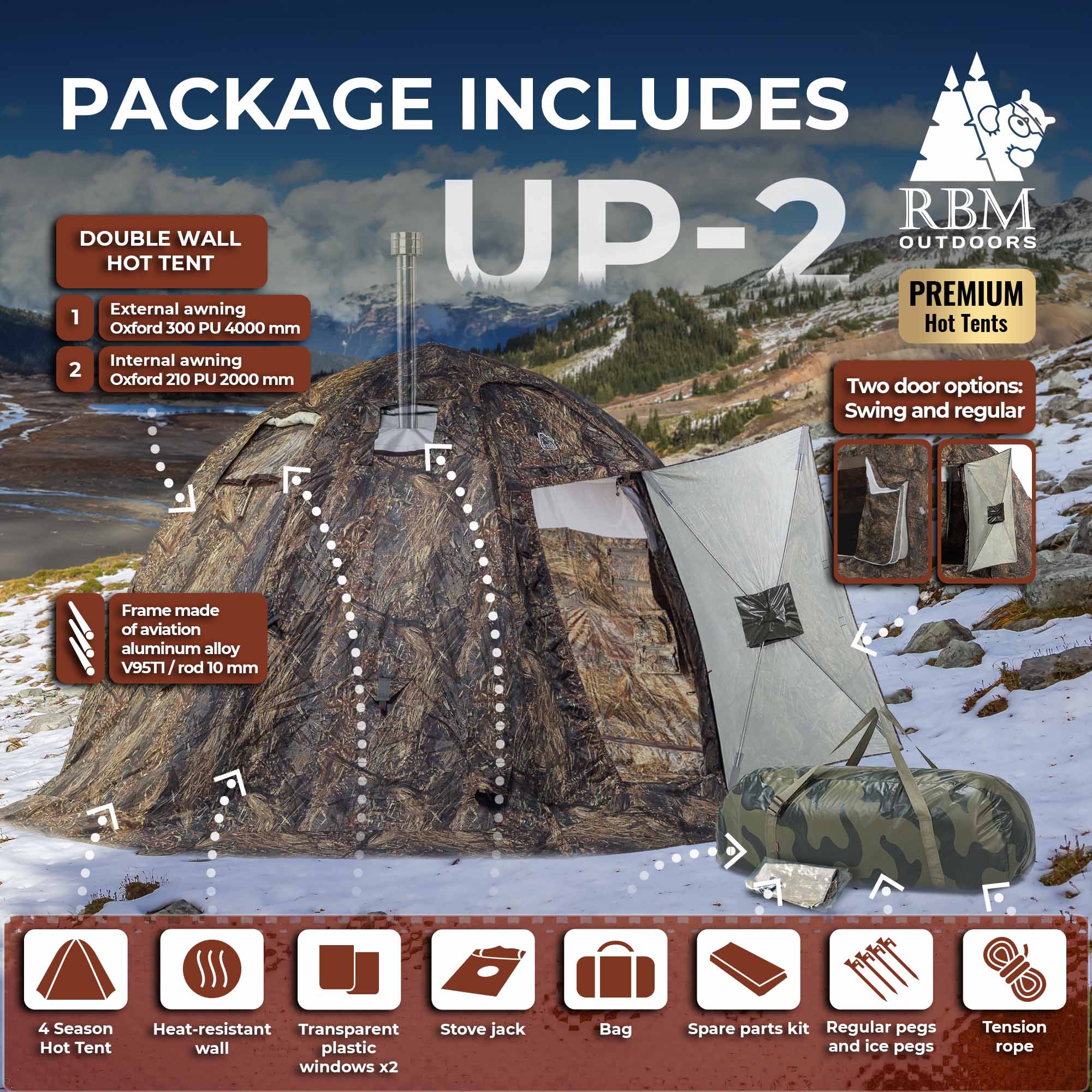 RBM All-Seasons tent  UP-2 for 2-4 person | Backcountry Sportsman