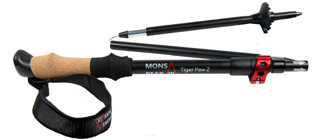 Mons Peak IX Tiger Paw Z Trekking Poles (Z-120) | Backcountry Sportsman