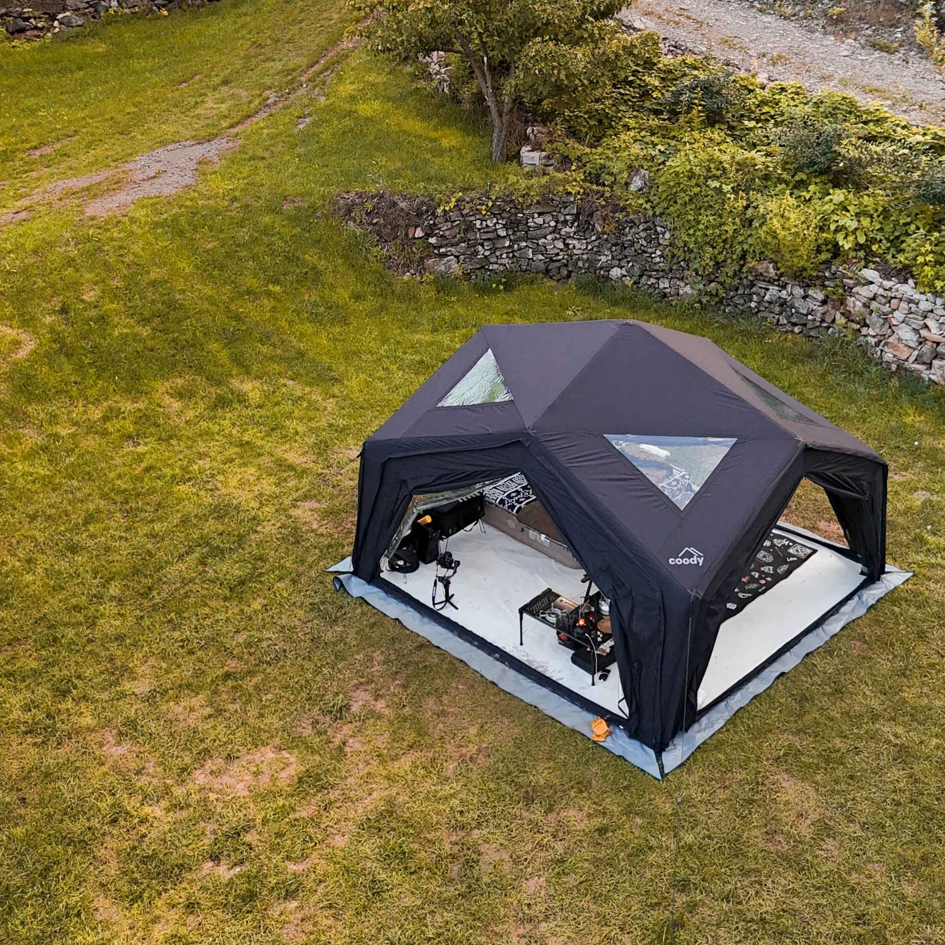 Coody | RBM Hub Shelter Inflatable Tent for 2-6 Person (Black) | Backcountry Sportsman