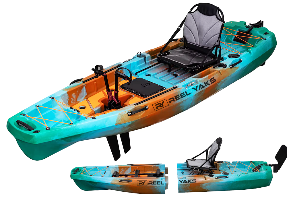 10ft Radar Modular Fin Drive Pedal Fishing Kayak | 430lbs Capacity | 2 Piece