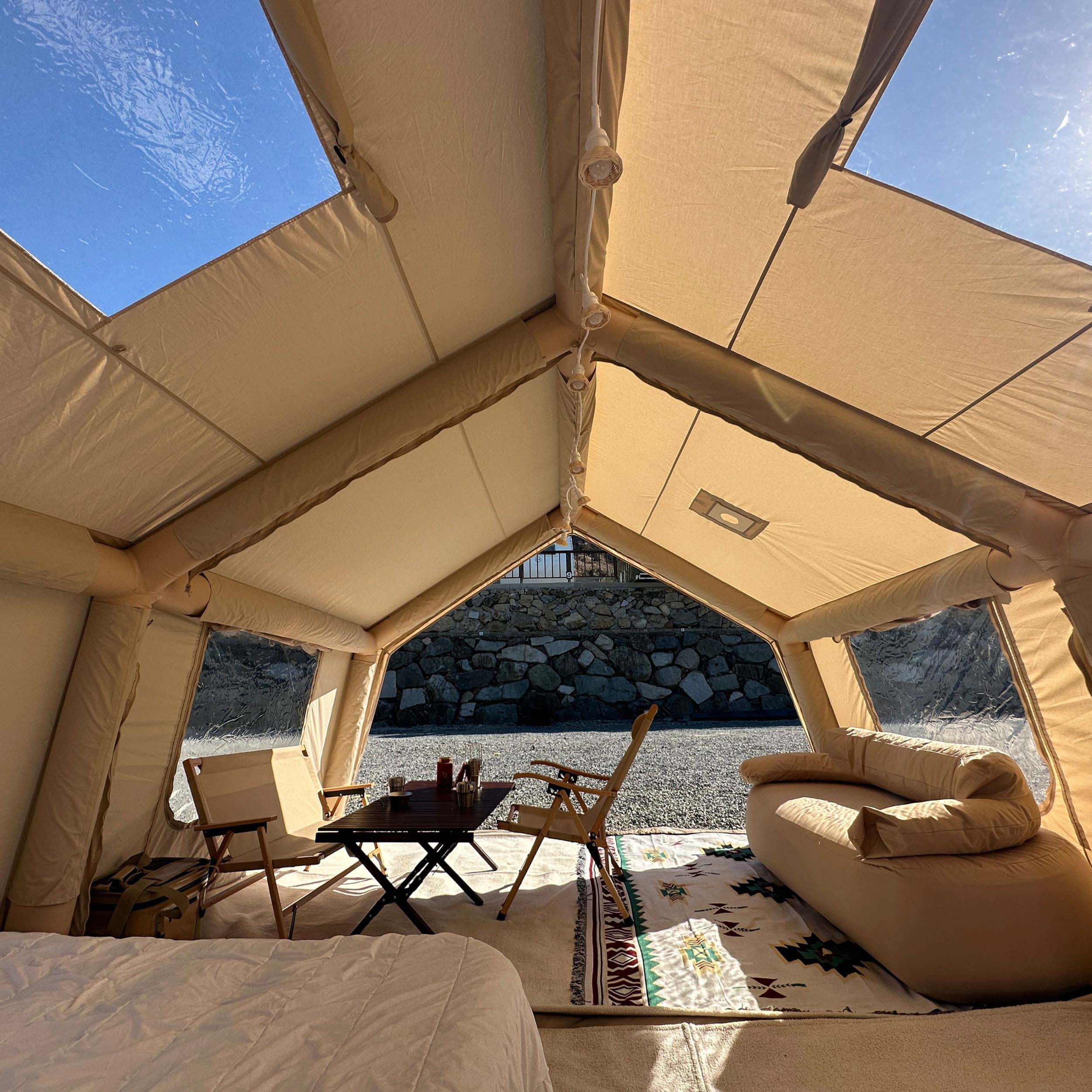 Coody 17.2 (Koala-7) Beige Inflatable Tent House for Camping (2-10 person)