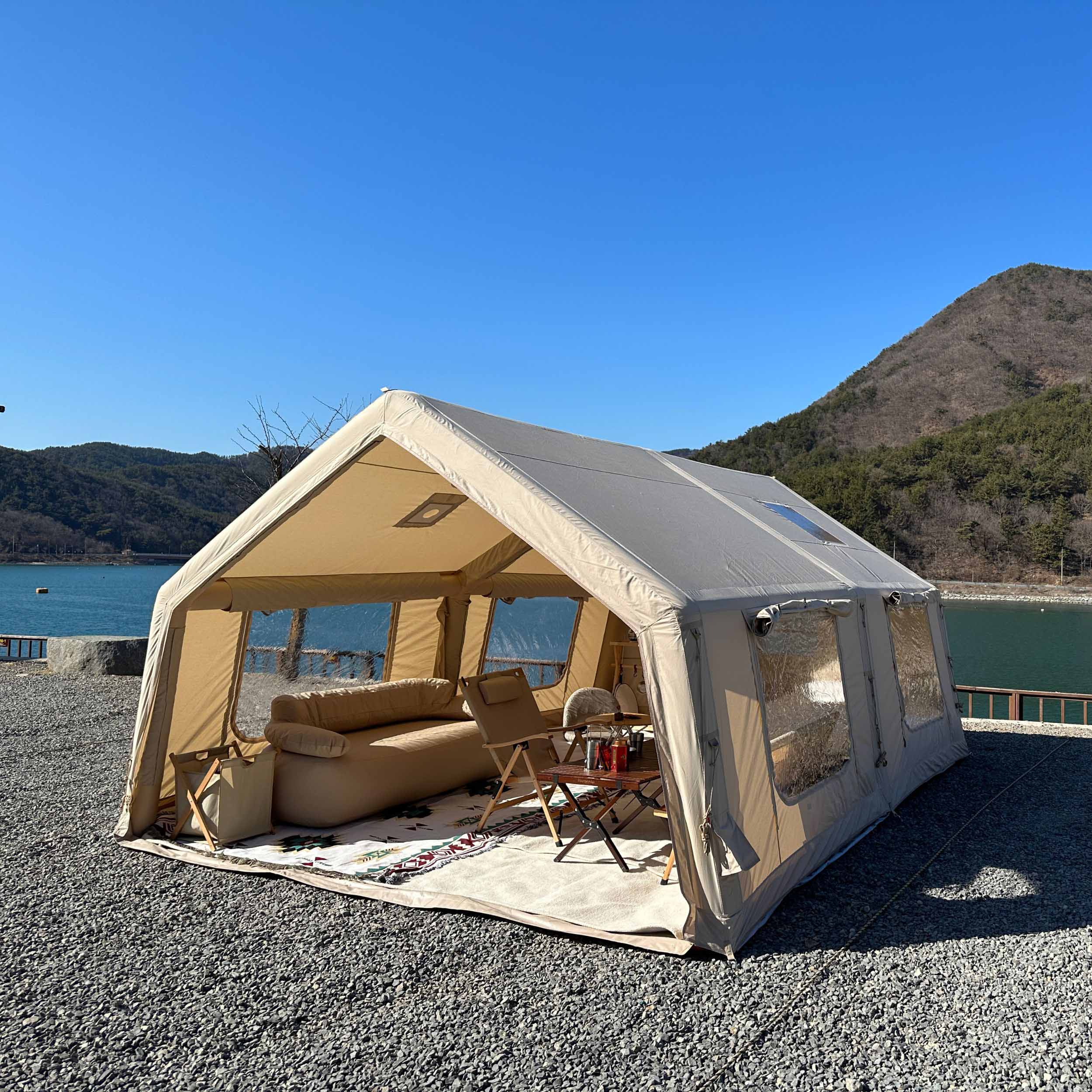 Coody 17.2 (Koala-7) Beige Inflatable Tent House for Camping (2-10 person) | Backcountry Sportsman